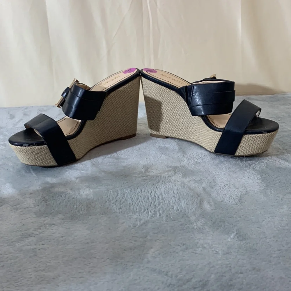 Nine West Lara Slides Wedge Sandal SIZE 8.5